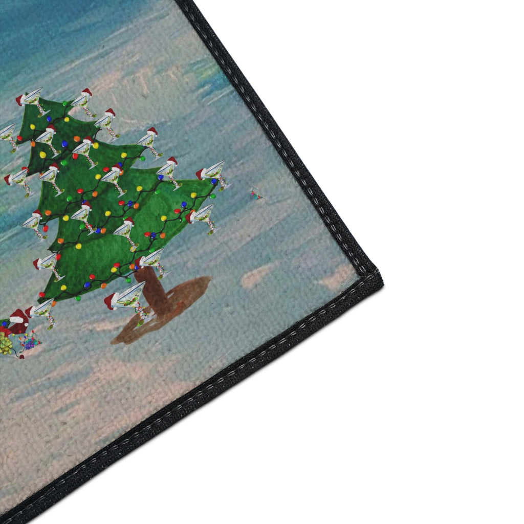 Holiday Cheer Floor Mat - Festive Christmas Trees Welcome Mat
