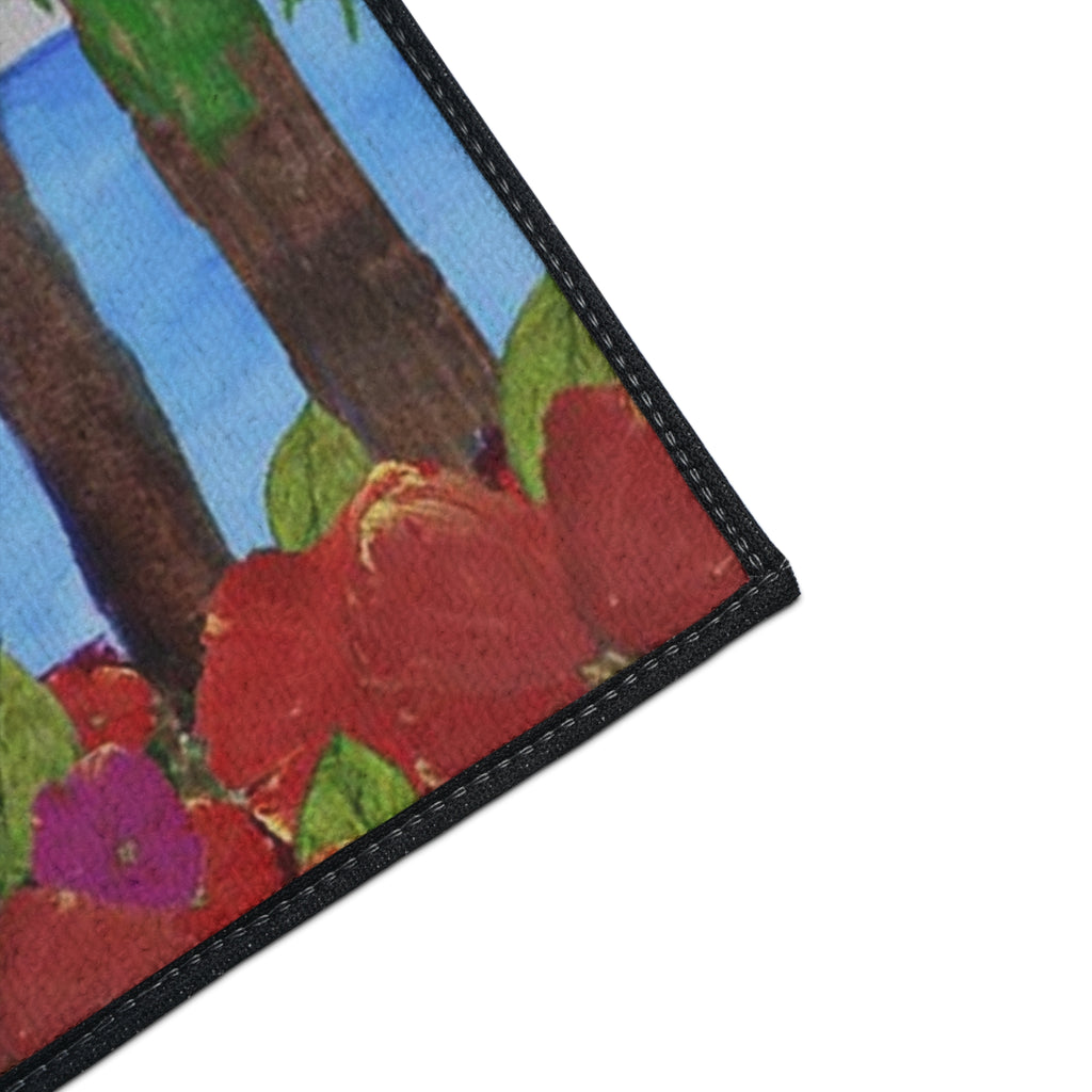 Tropical Beach Floor Mat – Palm Trees & Ocean Welcome Rug