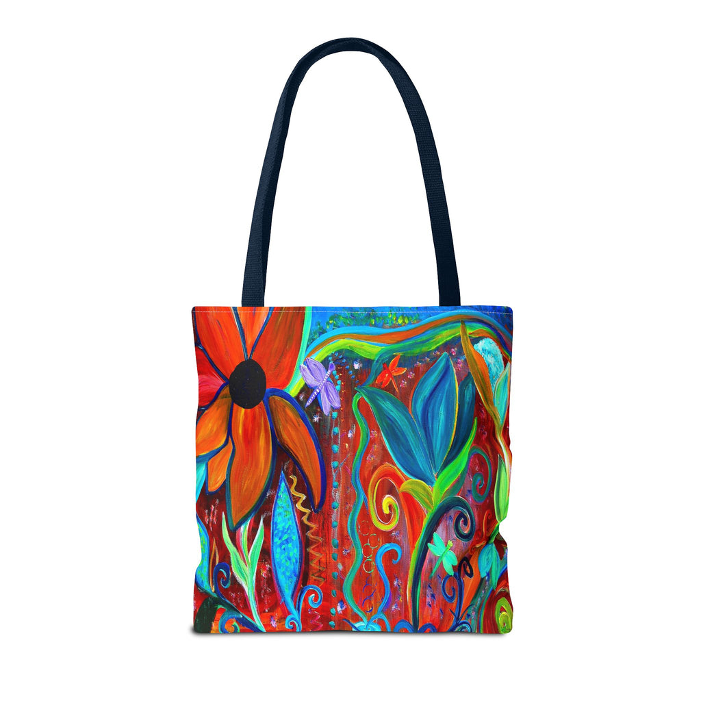 Floral Artsy Tote Bag — Vibrant Hand-Painted Garden Print All-Over-Print Tote