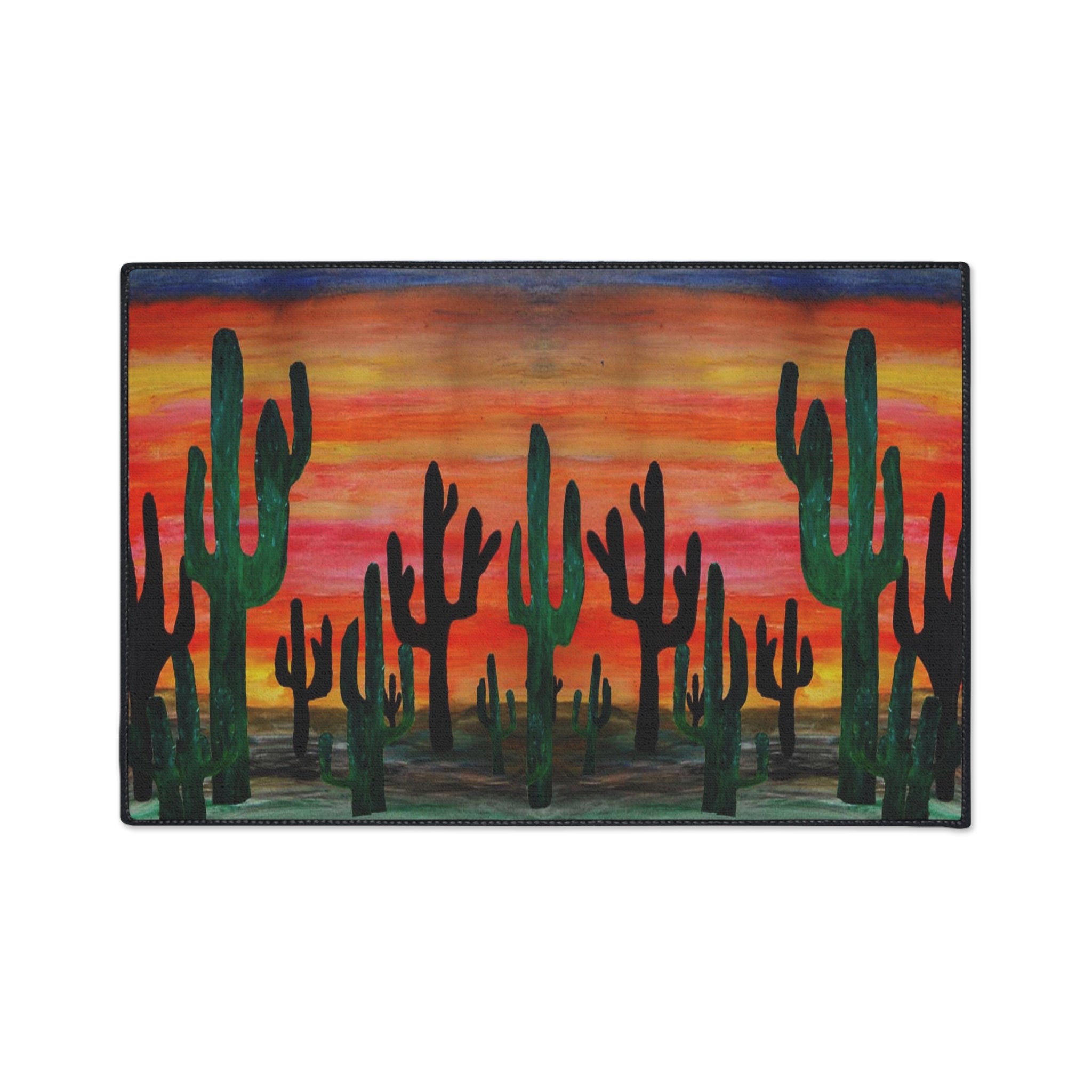 Desert Sunset Cactus Floor Mat