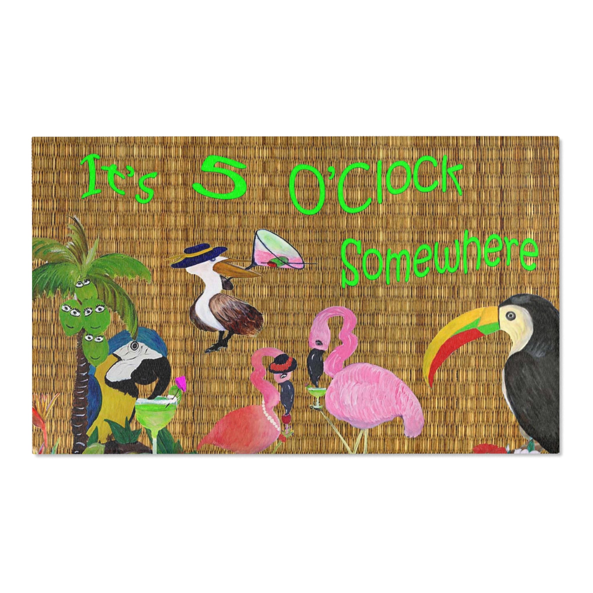 It's 5 O'Clock Somewhere Tropical Area Rug