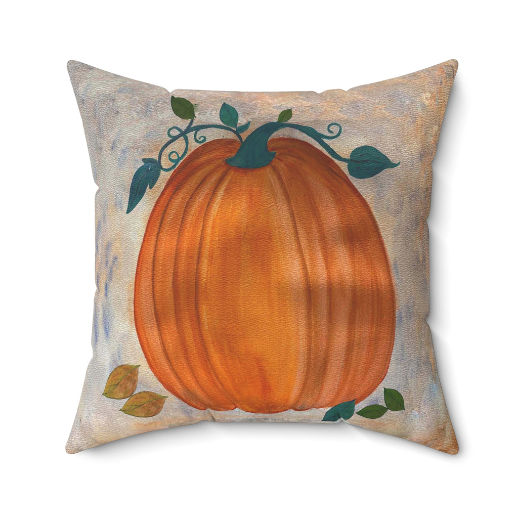 Thanksgiving Autumn Pumpkin Throw Pillow — Fall Decorative Square Pillow