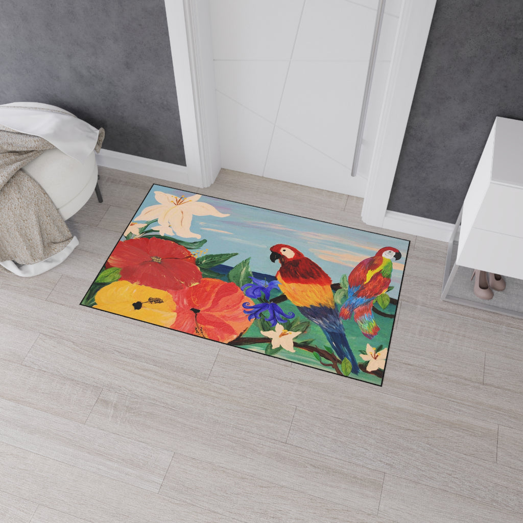 Tropical Parrot Door Mat — Heavy Duty Floral Floor Mat