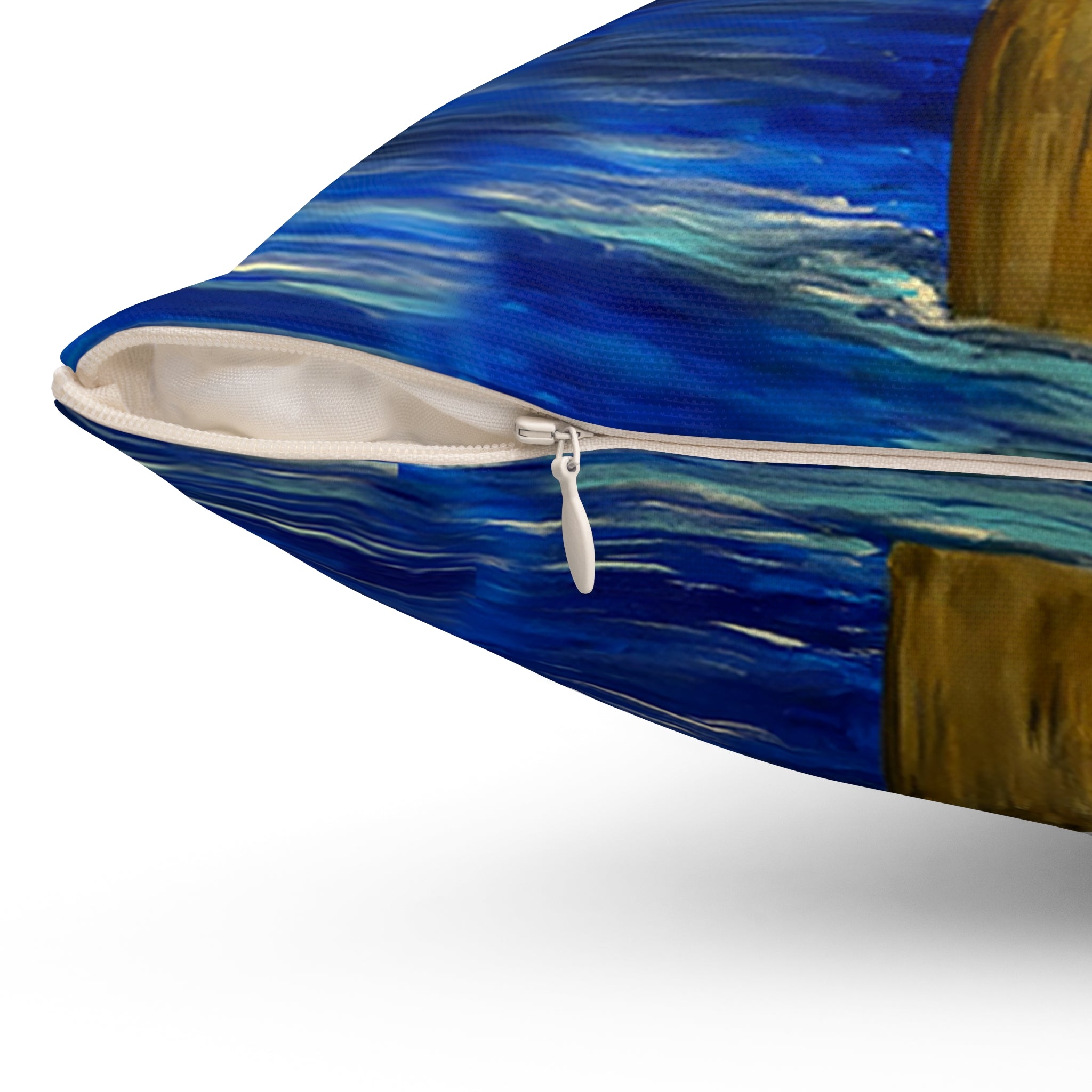 Pelican Art Pillow — Coastal Decorative Throw Pillow with Colorful Pelican Painting