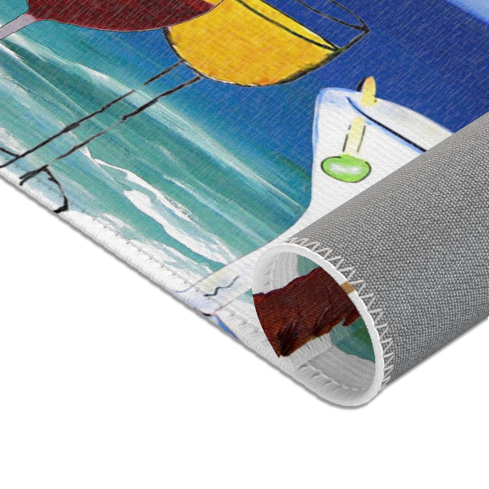 Tropical Flamingo 'At 4 We Pour' Area Rug – Beach Bar Cocktail Mat