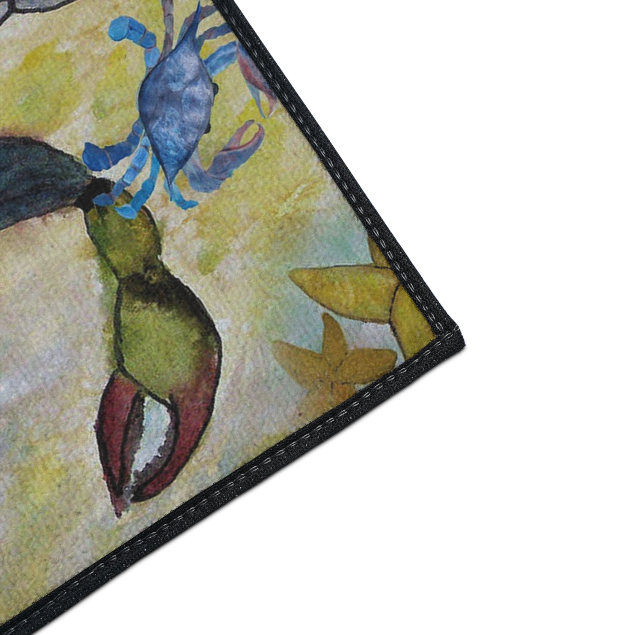 Blue Crab Coastal Floor Mat — Heavy Duty Seaside Doormat