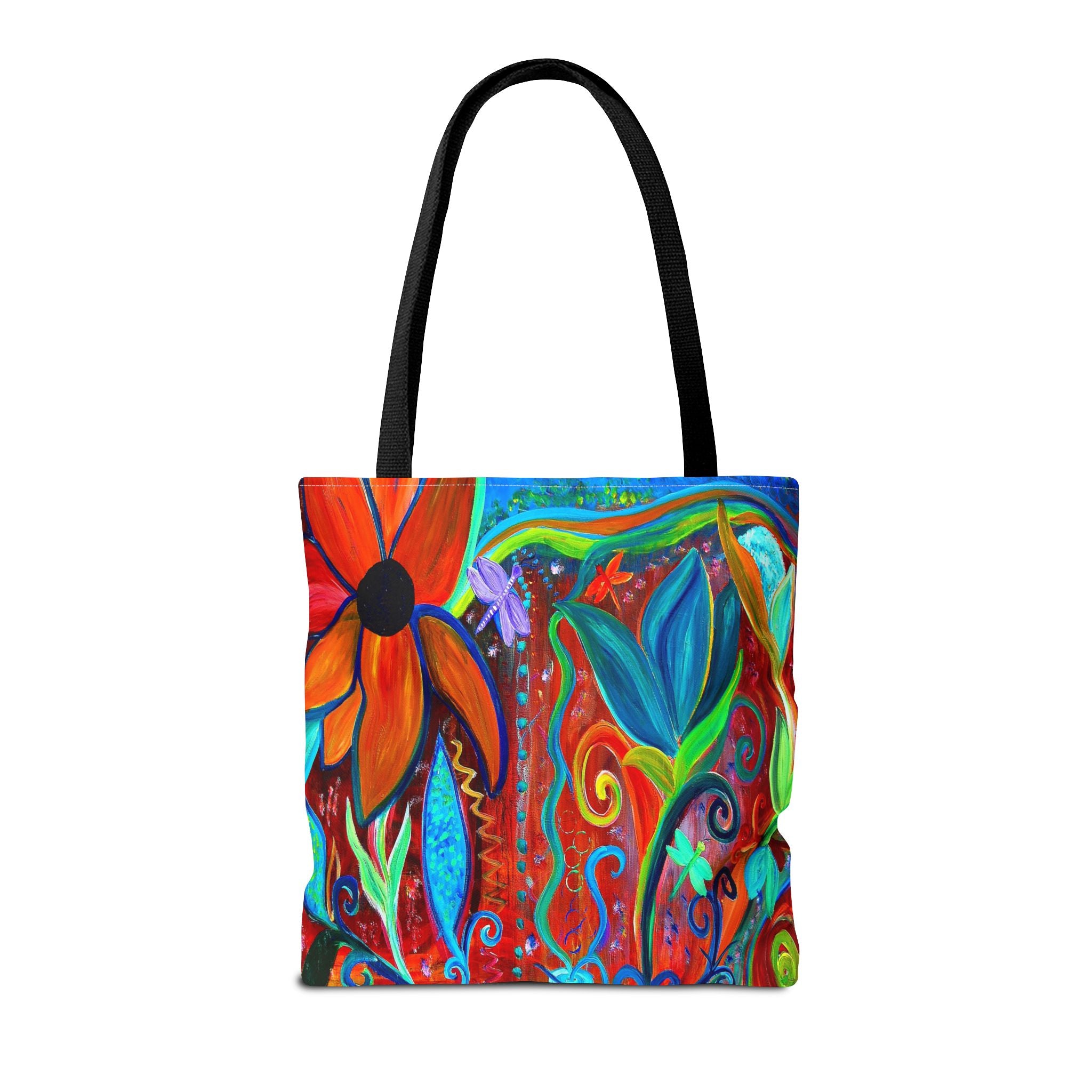 Floral Artsy Tote Bag — Vibrant Hand-Painted Garden Print All-Over-Print Tote