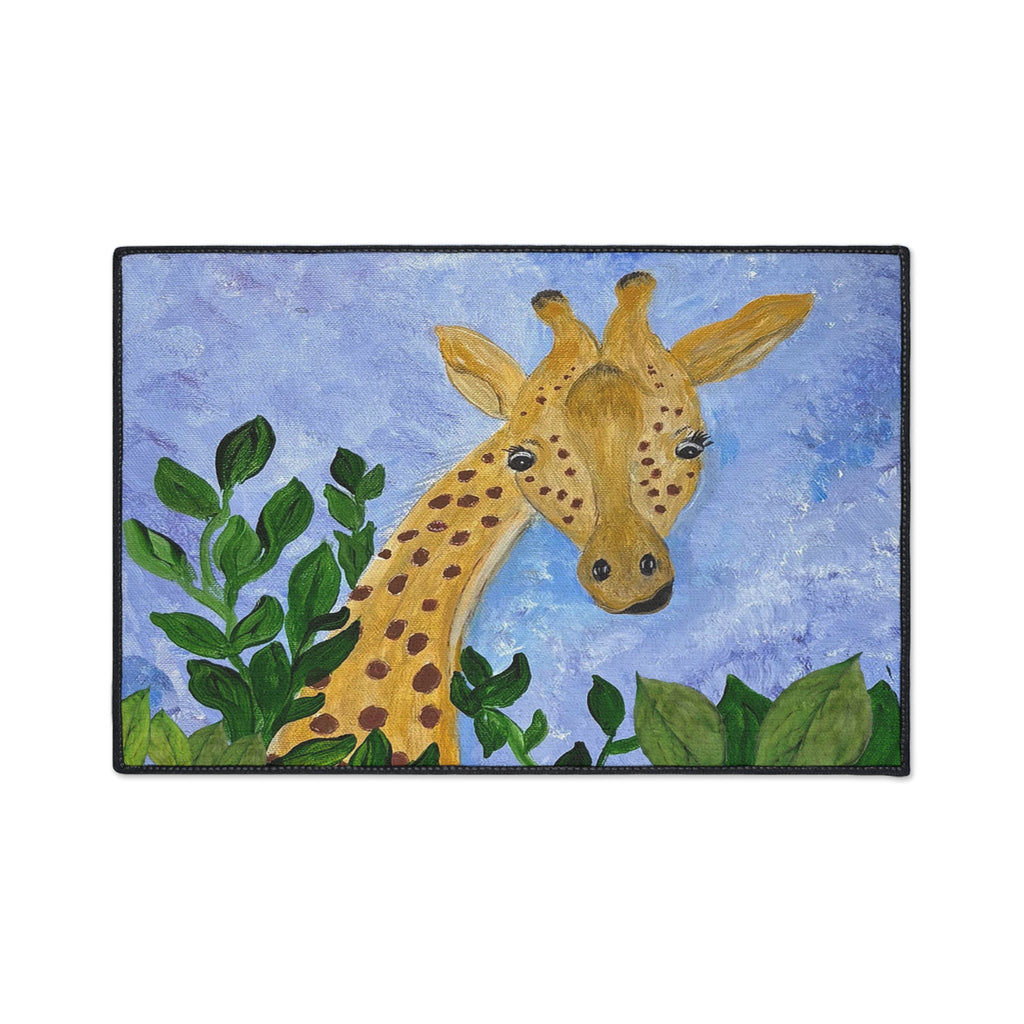 Giraffe Garden Heavy-Duty Floor Mat — Playful Safari Doormat for Kids’ Rooms & Entryways