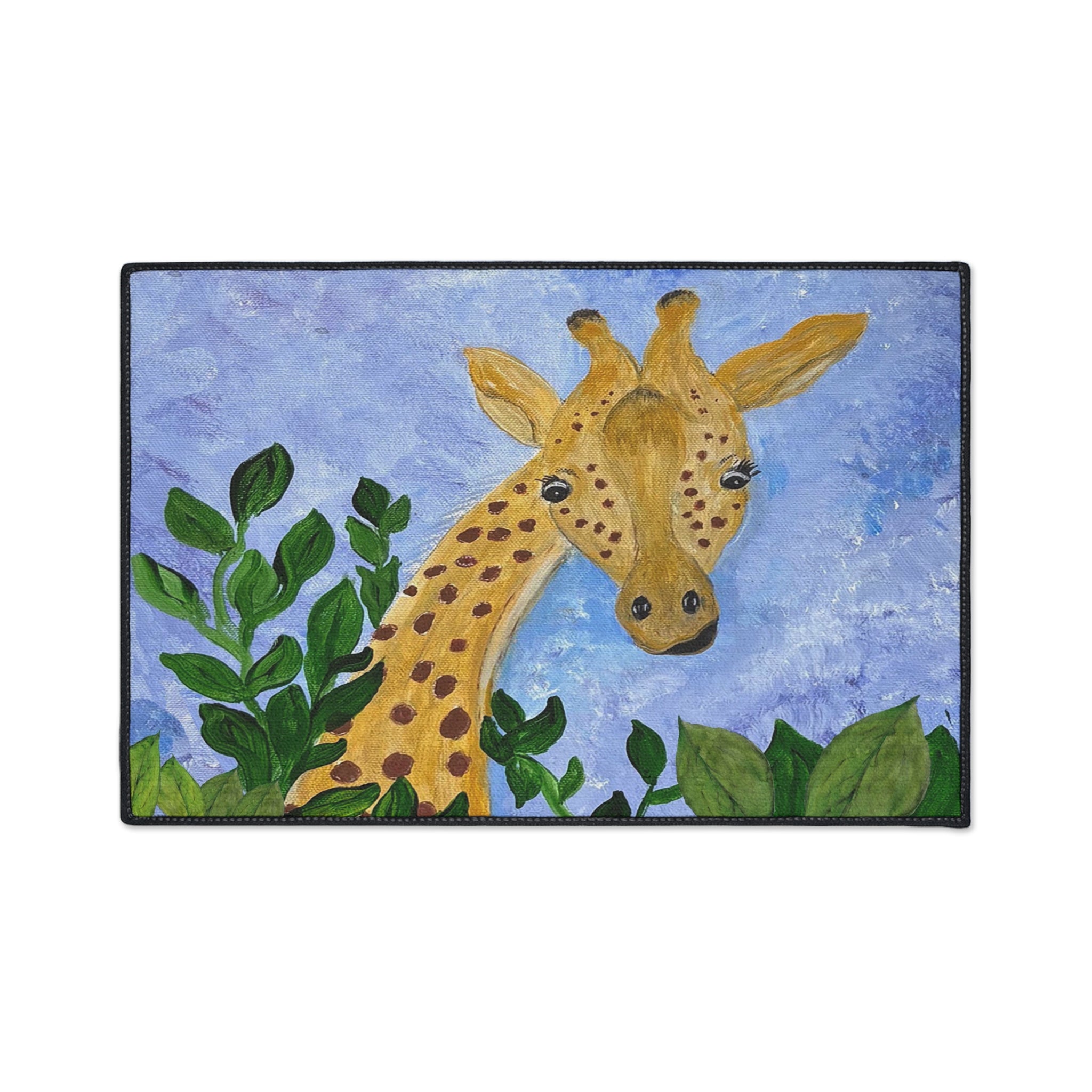 Giraffe Garden Heavy-Duty Floor Mat — Playful Safari Doormat for Kids’ Rooms & Entryways