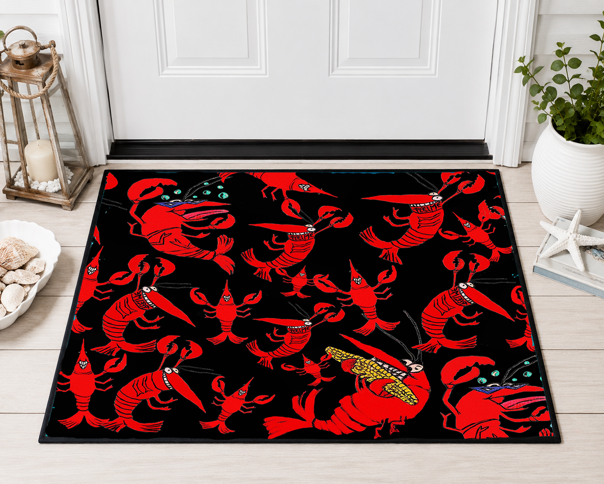 Crawfish Pattern Floor Mat — Heavy-Duty Non-Slip Doormat for Kitchen & Entry