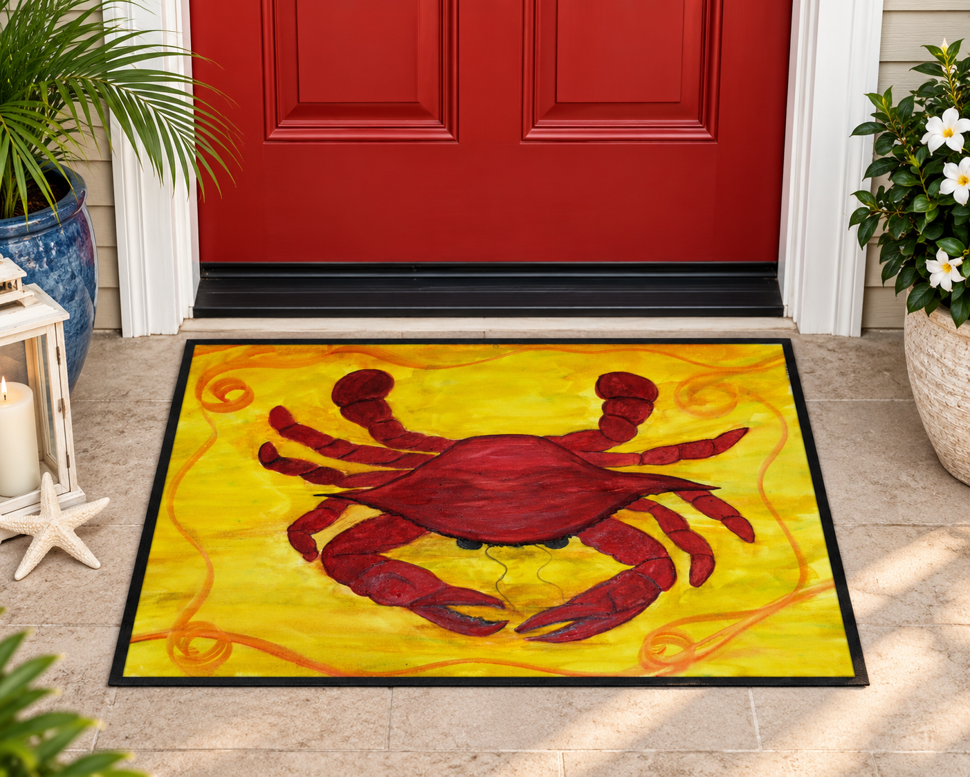 Red Crab Heavy-Duty Floor Mat — Coastal Nautical Doormat