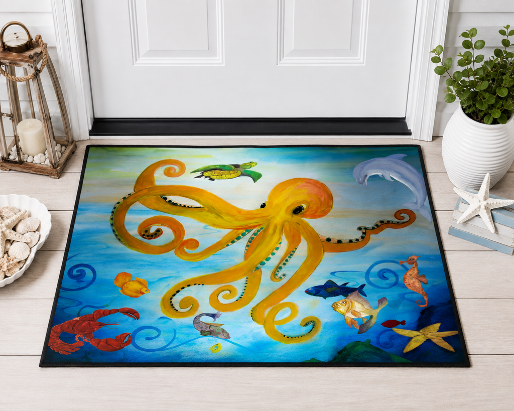 Octopus Ocean Floor Mat — Heavy Duty Waterproof Entry Rug