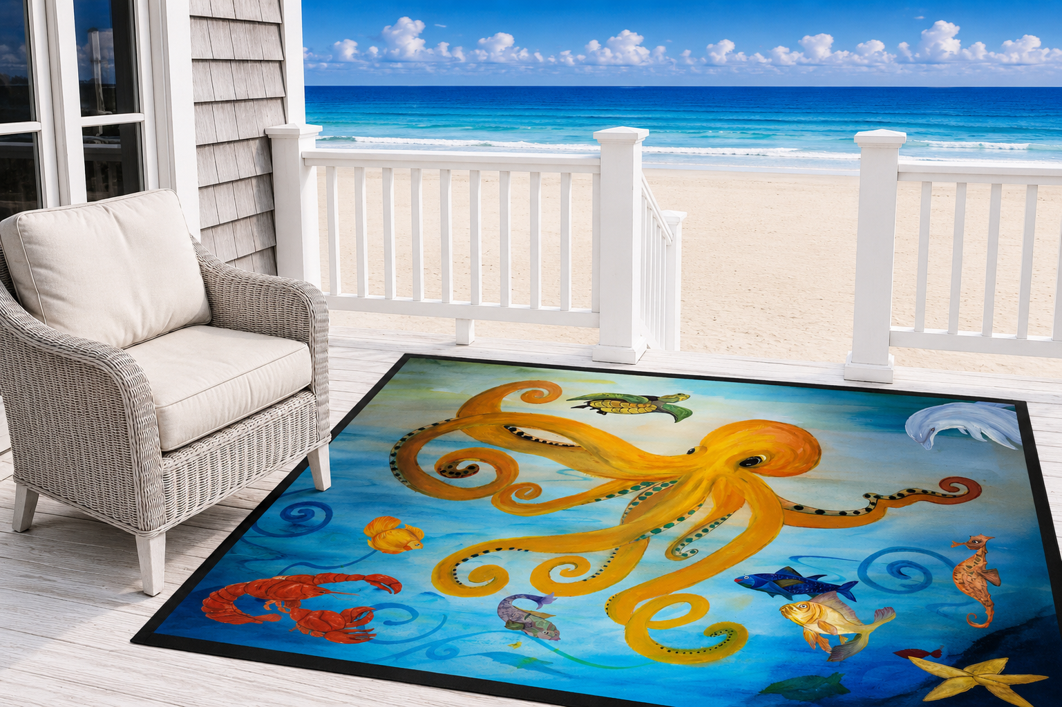 Octopus Ocean Floor Mat — Heavy Duty Waterproof Entry Rug